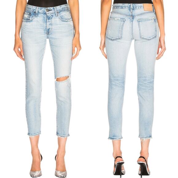 Moussy Vintage Vivian Skinny Jean Distressed In Light Wash Cropped Japan Size 25 - Picture 1 of 16